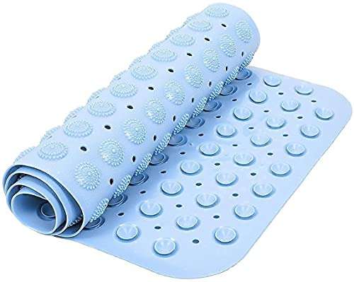 Akszone Silicone Anti-Slip Bathroom Floor Mat for Toilet, Kitchen, Bathroom Shower with Suction Cups (Light Blue, 100 X 40 cm) 3