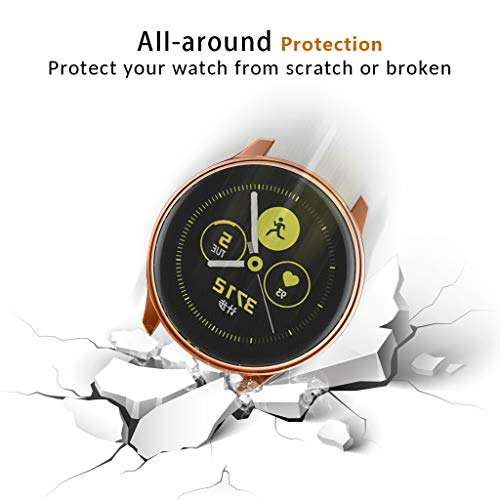 Protection Case Cover for Samsung Galaxy Watch Active 40m Ultra-Thin Plating Soft TPU All-Around Durable Prevent Scratches Cover Shell (Rose Gold) 5