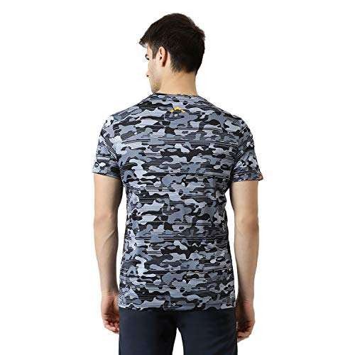 Rock.It Men's Printed Active Base Layer Shirt (2190100435-1_Blue 42) 4