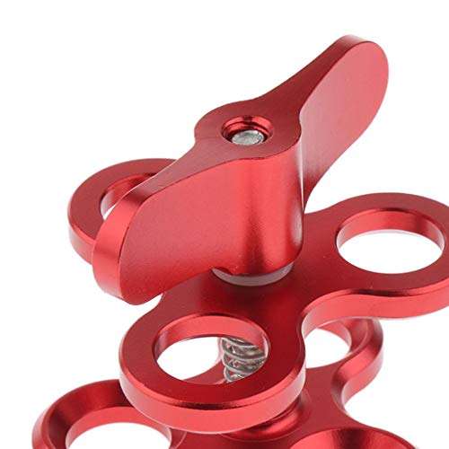 D DOLITY 1Inch Standard Ball Clamp with Cut Outs for The 1inch Ball Underwater Light Arm System Red 5