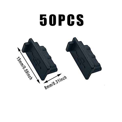 Luckkyme 50Pcs Ethernet Hub Port HDMI Anti Dust Cover Cap Protector Plug, Black 3