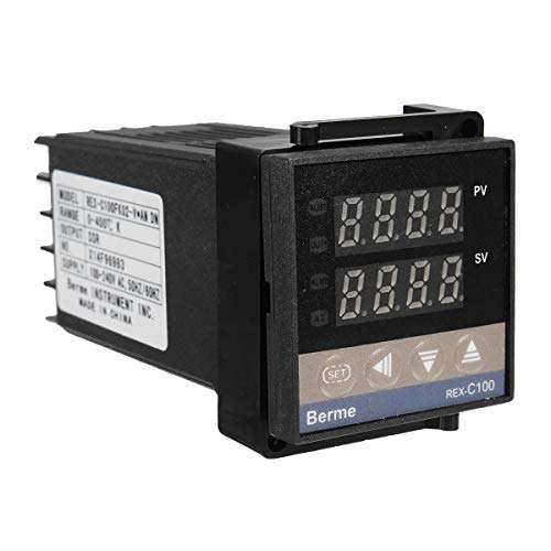 Yeefant 0?~1300? AC110V-240V 40A Alarm REX-C100 Digital PID Temperature Controller Kits All-Purpose Temperature Controller Outlet Sensor Thermostat Heating for Refrigerator Fermenter Seed Germination 5