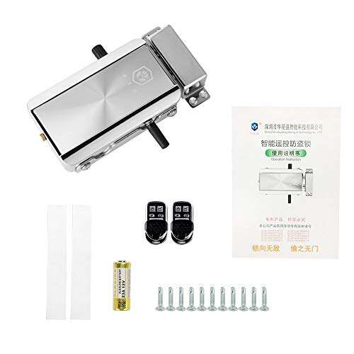 Extaum Home Door Lock Kit Remote Control Keyless Entry Electronic Lock Smart Wireless Anti-Theft Deadbolt Access Control System for Home Hotel Apartment 4