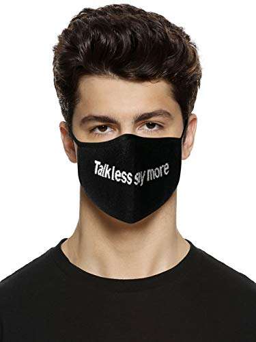 Jack & Jones Men's Cotton Reusable 3 Layer Protective Fashion Cloth Mask (12187803_Black           _One Size (Pack of 3)) 2