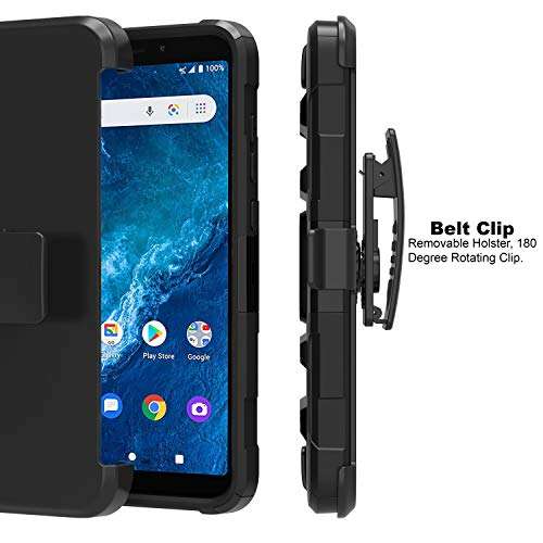 TurtleArmor | Compatible with Cricket Icon 2 Case | U325 [Hyper Shock] Hard Dual Layer Hybrid Rugged Belt Clip Holster Kickstand Case Animal - Wolf Eye 3