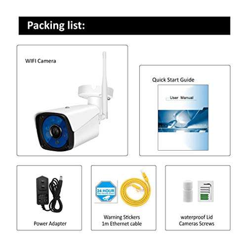 960P Security IP Outdoor and Indoor Camera WiFi Waterproof Bullet Camera, Night Vision Camera System, Home Surveillance Compatible iOS/Android,960P+130W 6