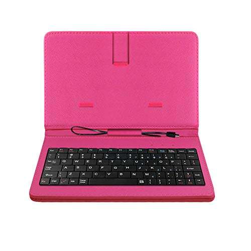 Acm Keyboard Case Compatible with Adcom Kitkat A47 Mobile Flip Cover Stand Plug & Play Device for Study & Gaming Pink 3