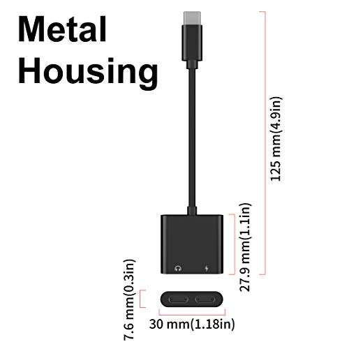 USB C Splitter Headphone Adapter,60W Fast Charge,ivoros Dual Type-C Audio Earphone Aux Converter,Work for iPad Pro/air4/mini6,Samsung Galaxy s21/s20/Ultra/note 20/10+Plus,Google Pixel 6/5/4/3/2 XL 6