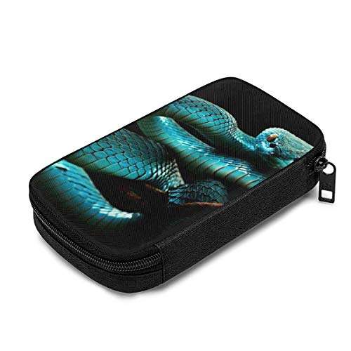 Travel Cable Organizer Bag,Blue Snake Electronics Accessories Case Portable Cable Organizer for Cable,Cord,Charger,Phone,USB,Sd Card 3