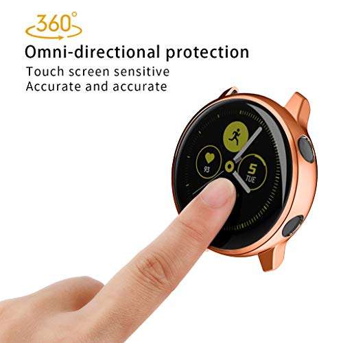 Protection Case Cover for Samsung Galaxy Watch Active 40m Ultra-Thin Plating Soft TPU All-Around Durable Prevent Scratches Cover Shell (Rose Gold) 3