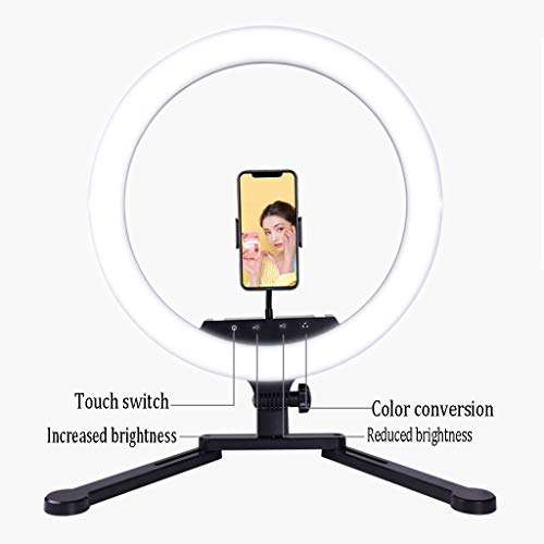 LBBL LED Selfie Ring, I-Shaped Bracket 18Inch Brightness Adjustment USB 3 Light Modes 10-Level Brightness for Makeup Selfie Photography Live Streaming 3