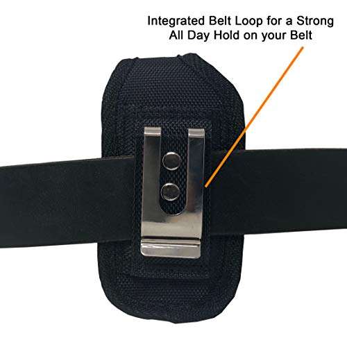 Agoz Zebra Symbol CS4070 CS3000 EC30 Companion Scanner, Pocket Barcode Scanner Holster, Handheld Mobile Computer Carrying Case, Heavy Duty Rugged Vertical Pouch Cover with Strong Metal Clip Belt Loops 5