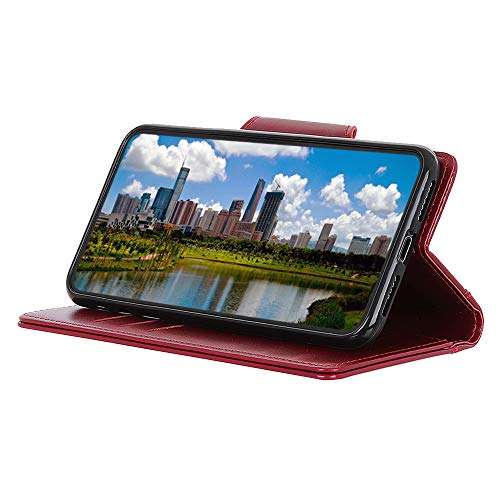 Futanwei Business Wallet Cases for Motorola Moto G Play 2021 Case, Moto G Play 2021 Wallet Case, Premium PU Leather Flip Wallet Case Cover with Card Holder for Motorola Moto G Play 2021, Claret 4