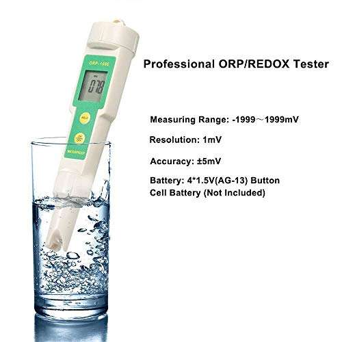 KANJJ-YU Water Quality Tester Water Quality Detector - Professional Oxidation Reduction Potential Monitor Analyzer with Digital LCD Display - 6