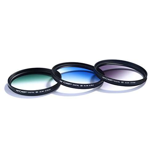 K&F Concept 62mm UV CPL FLD Graduated Filter Lens Accessory 9pcs Filter Kit UV Protector Circular Polarizing Filter + Microfiber Lens Cleaning Cloth + Petal Lens Hood + Filter Bag Pouch 4