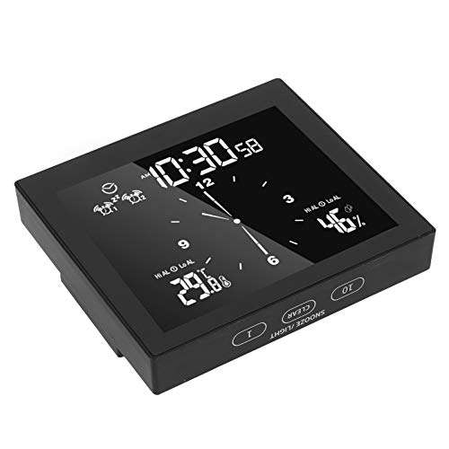 bizofft Thermometer and Humidity Gauge, Strong Waterproof with Timer Alarm Clock Temperature Humidity Meters, Multifunctional for Greenhouse Indoor and Outdoor 6