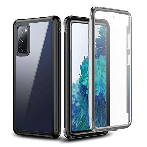 Phone case Waterproof Dustproof Shockproof Case Fit for Samsung Galaxy S20 Ultra Plus FE Clear Anti-Yellow Ultra Thin Phone Cases Glass Cover (Color : Black, Material : Samsung S20) 5