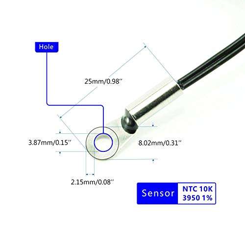 Milue W2310 Thermostat LED Digital Temperature Controller NTC Thermistor 10K Sensor 12V/ 24V/ 220V for Aquarium Refrigerator Incubator - Celsius and Fahrenheit Can Be Measured (Need to Switch) 3