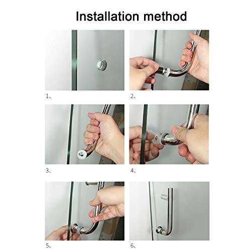 CFYP Shower Door Handle, Silver Stainless Steel Flat Tube Handle European Style Square Tube Retro Glass Door Handle (Size : Hole spacing 145mm) 5