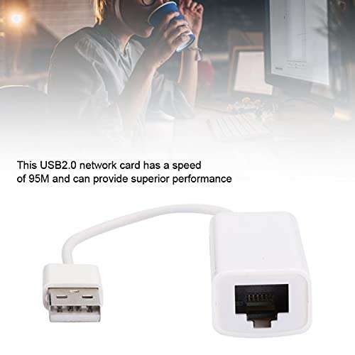 USB to Ethernet Adapter,Computer Network Card USB2.0 Ethernet Adapter RJ45 White ABS RTL8152B Chip Computer External Network Card 6