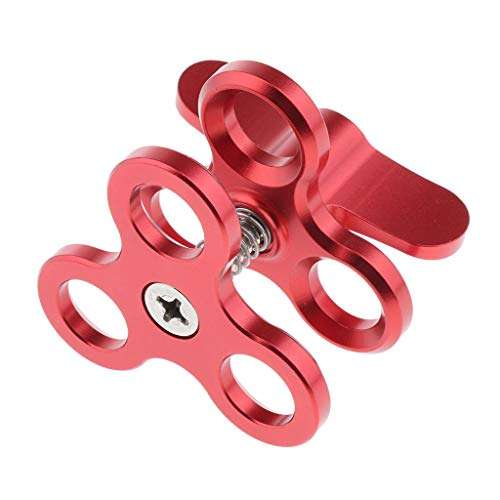 D DOLITY 1Inch Standard Ball Clamp with Cut Outs for The 1inch Ball Underwater Light Arm System Red 6