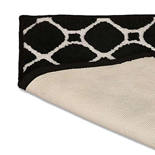 95 Threads Soft Microfiber Bathmats for Floor Fast Dry Water Absorbent Anti-Slip Soft Bath Mat Micro Knitted Bath Trellis for Home / Bathroom (17x24) 5