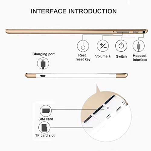 Nsxcdh Tablet 9.6Inch Android Tablet 8.1 1GB+ 16G Octa-Core WiFi HD Dual Camera Tablet PC Computer Support TF Card G-Sensor Dual Sim Card (Black) 5