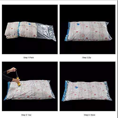 EVONTE Reusable Vacuum Compressed Space Saver Storage Bag Ideal for Storing Clothes and Travelling Vacuum Bag (70 cm x 100 cm,Set of 3,Multi-Color) 5