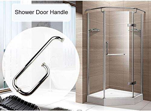 Dpprdl Shower Glass Door Handles Sets for Hotel Bathroom, 304 Stainless Steel Replacement Single Door Handle (Size : 385m (Size : 425mm+255mm) 3