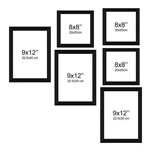 E Deals Set of 6 Collage Synthetic Framed with Acrylic Glass Photo Frame (9 inch X 12 Inch - 3, 8 Inch X 8 Inch - 3) 6