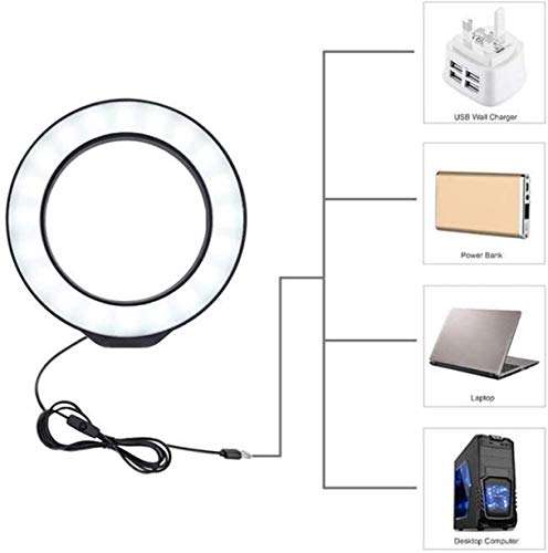 Hayfive Flashes Ring Light 12CM Video Light Dimmable LED Selfie Ring Lights USB Ring Lamp Photography Video Lights with Tripod Stand (Color : Ring LED Light) Ringlight Flashes (Color : 02) 5