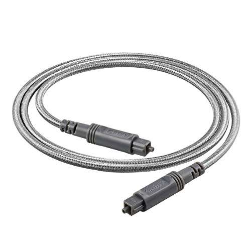 Digital Optical Audio Cable Toslink Ultra Durable Nylon Braided Jacket Slim Flexible Fiber Optic Cord for Home Theater, Sound bar,TV,PS4,Xbox (6.6ft/2m Grey) 6