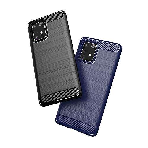 Phone Case for Samsung Galaxy A91 M80S S10 Lite with Tempered Glass Screen Protector Cover and Cell Accessories Slim Thin Rugged Silicone Glaxay A 91 GalaxyA91 Gaxaly M80 S Cases Women Men Dark Blue 4