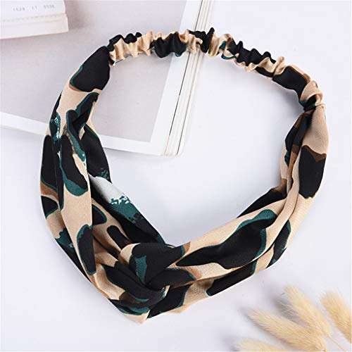 HNTDG Womens Vintage Leopard Print Gold Velvet Headband Simple Fashion Band Fabric Headband 4