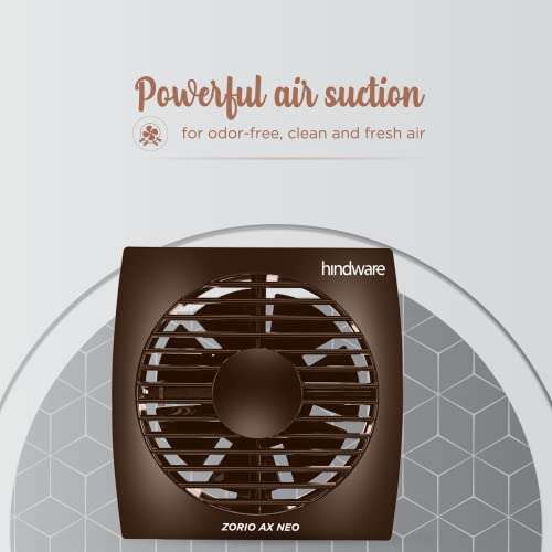 Hindware Zorio Ax Neo 150mm Exhaust Fan with Low Noise, Powerful Air Suction and High Speed, For Kitchen or Bathroom Overload Protection For Odourless, Clean and Fresh Air (Brown) (HAFZAN6BBR24PP6) 3