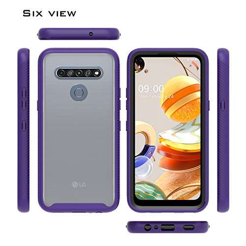 UNC Pro 2 in 1 Cell Phone Case for LG K61, Heavy Duty Full Edge Protection Hybrid Shockproof Bumper Case Cover, Purple&Black 3