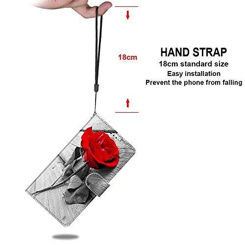 FlipBird PU Leather Flip Folio Case for Nokia 2.4, Cover Case Wallet Case with Card Slots and Kickstand & Wrist Strap Protective Phone Case for Nokia 2.4 Rose 3