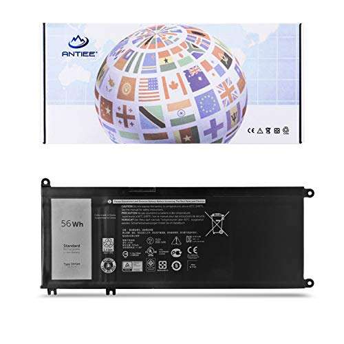 ANTIEE 56Wh 33YDH Laptop Battery for Dell Inspiron 15 7577 17 7000 7773 7778 7779 7786 G3 3579 3779 G5 5587 G7 7588 Latitude 3380 3490 3580 3590 Vostro 7570 7580 Series 99NF2 PVHT1 81PF3 15.2V 3500mAh 2