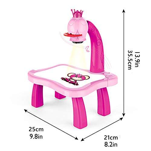 Child Learning Desk Home Projector Learning/Drawing Painting Set, Projecting Images to Help Kids Trace and Draw Educational Fun Educational Toys for Boys and Girls (Pink) 6