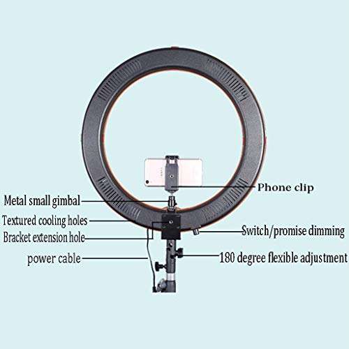 LBBL Desktop Led Ring Light, 18 Inch I-Shaped Bracket Adjustable Color Temperature Fill Light for Makeup Selfie Photography Live Streaming 5