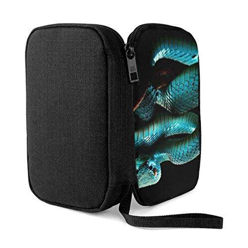 Travel Cable Organizer Bag,Blue Snake Electronics Accessories Case Portable Cable Organizer for Cable,Cord,Charger,Phone,USB,Sd Card 4