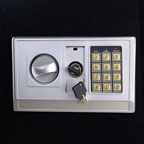 lqgpsx Digital Safe Box, Large Capacity Electronic Solid Steel Home Office Hotel Business Documents Money Cash Security with Keypad Password, Black 5