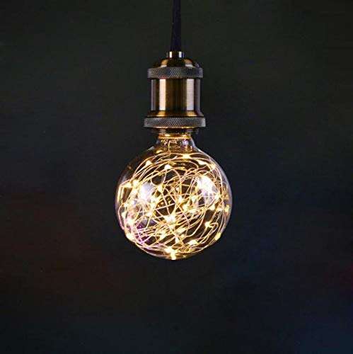 G95 Edison Bulbs LED Filament Bulb Decorative Lighting Lamp 3W E26/E27 Base Warm White Vintage Edison Bulbs LED Globe Fairy Light Bulb for Christmas, Cafes, Holiday,AC85-265V 2