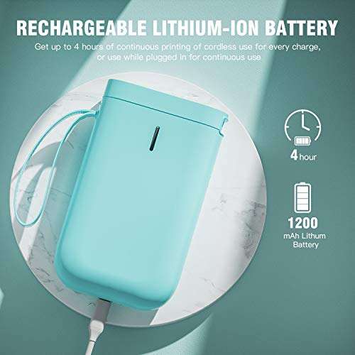 NiiMbot D11 Label Maker Machine Portable Sticker Printer with Tape, Wireless Technology and 1 Roll Transparent Label Paper for Home & Office Organization (Green) 5