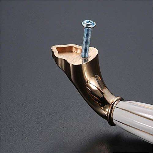 2 PCS Golden Color Ceramic Wardrobe Thick Zinc Alloy European Style Sliding Door Handle Drawer with Screws Door Handle 192mm Hole Distance 1201 5