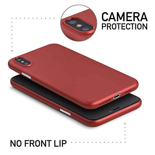Thin iPhone Xs Max Case, Thinnest Cover Ultra Slim Minimal - for Apple iPhone Xs Max (2018) - totallee (Red) 3