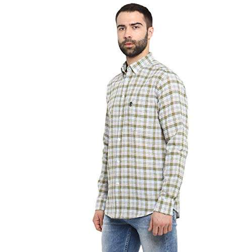 Red Tape Men's Checkered Regular fit Casual Shirt (RSF8716_Green XL) 3