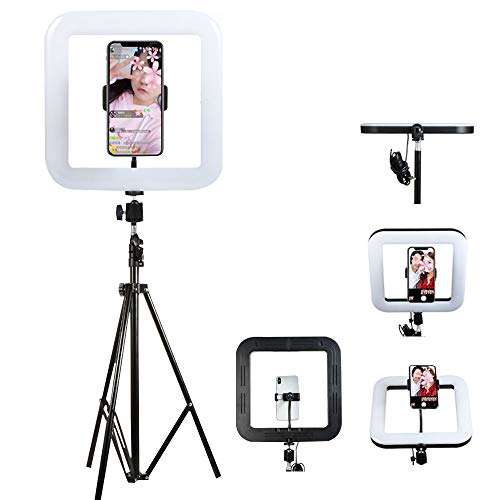 Led Ring Light with 3 Lights Mode Dimmable 3200k-6000k Camera with Stand Shooting for Smartphones for Video Makeup YouTube Live Streaming 2