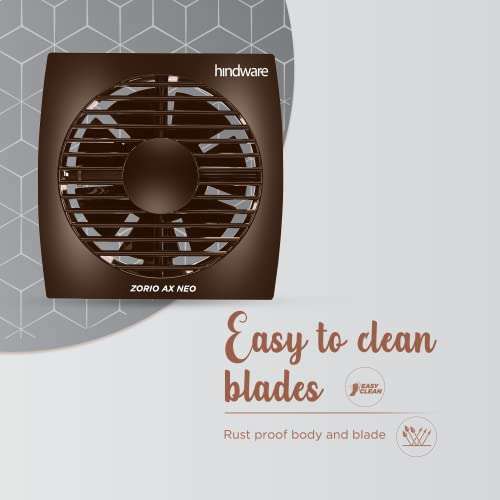 Hindware Zorio Ax Neo 150mm Exhaust Fan with Low Noise, Powerful Air Suction and High Speed, For Kitchen or Bathroom Overload Protection For Odourless, Clean and Fresh Air (Brown) (HAFZAN6BBR24PP6) 6
