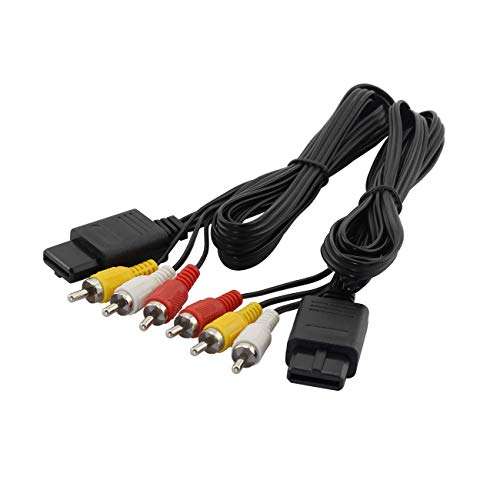 ZRM&E 2pcs N64 to 3 RCA AV Cable Game Video System 6FT Audio TV S-Video Cord Adapter Cable for Gamecube NGC/SFC/SNES Connectors 1.8m 3